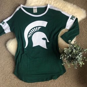 Michigan State University Spartans 3/4 Sleeve Top